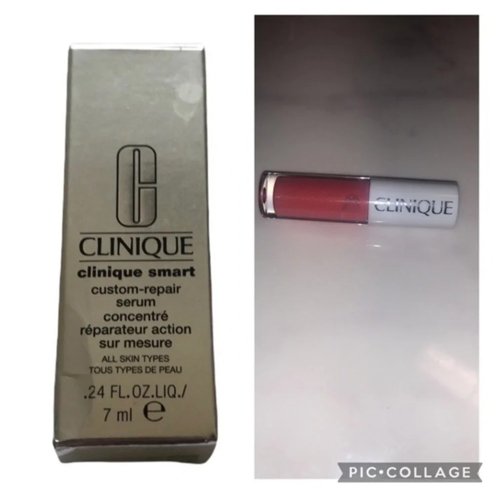 CLINIQUE SMART SERUM TRAVEL SAMPLE SIZE BONUS ROSEWATER LIP GLOSS